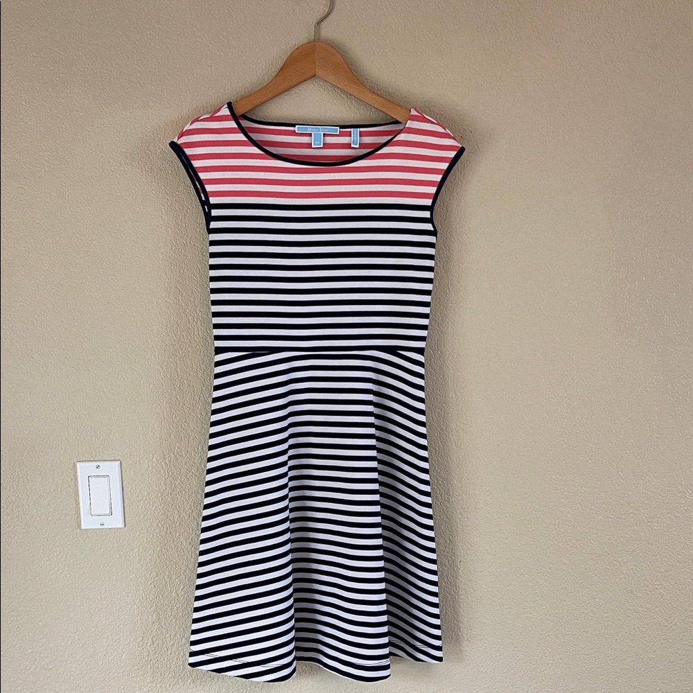 Draper James Coral and White Striped Top
